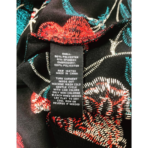 SOLD ECI Black Floral Embroidery Midi Dress Sz 6 - Picture 8 of 8